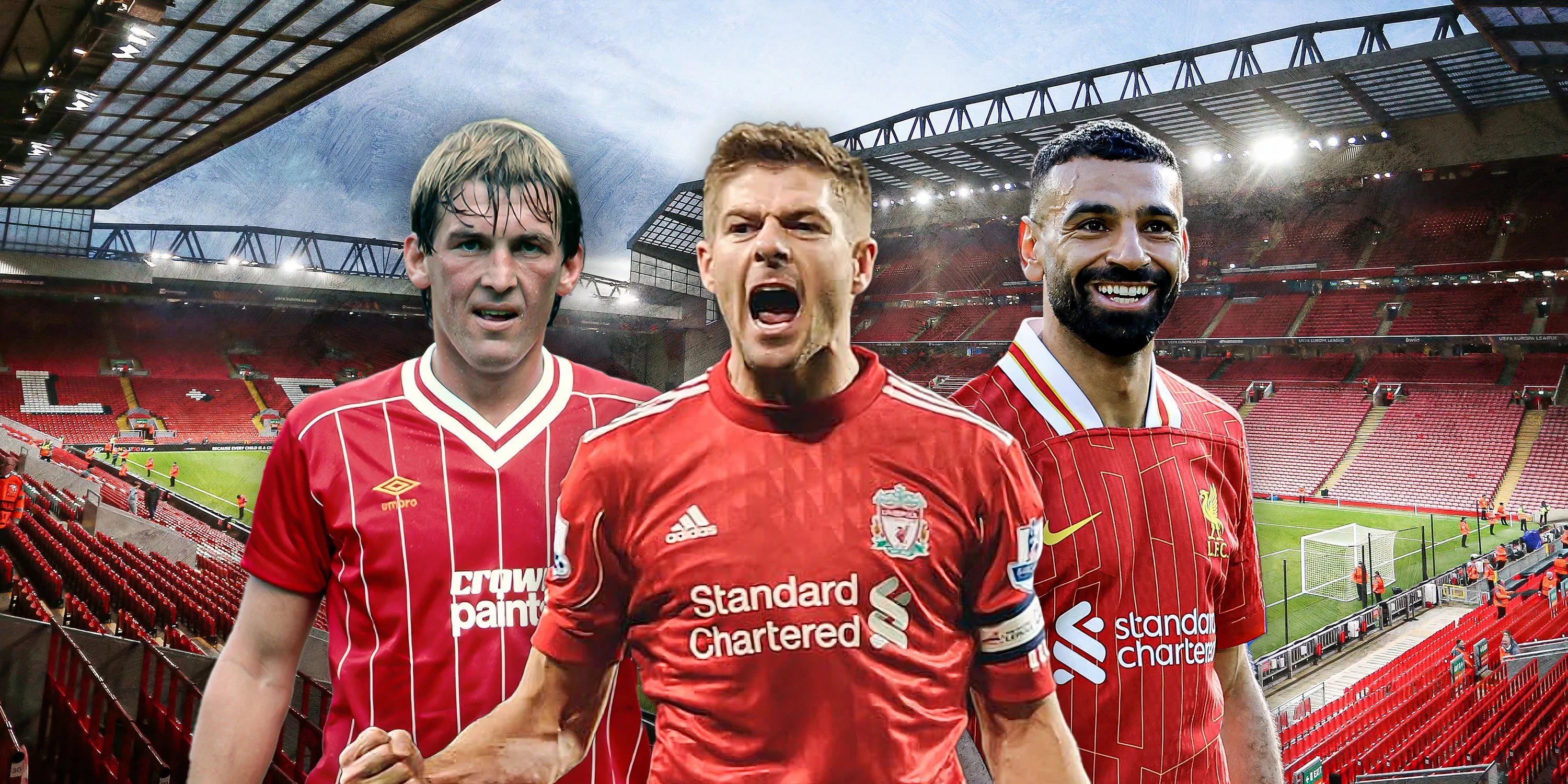 Các huyền thoại vĩ đại của Liverpool gồm Kenny Dalglish, Steven Gerrard và Mohamed Salah