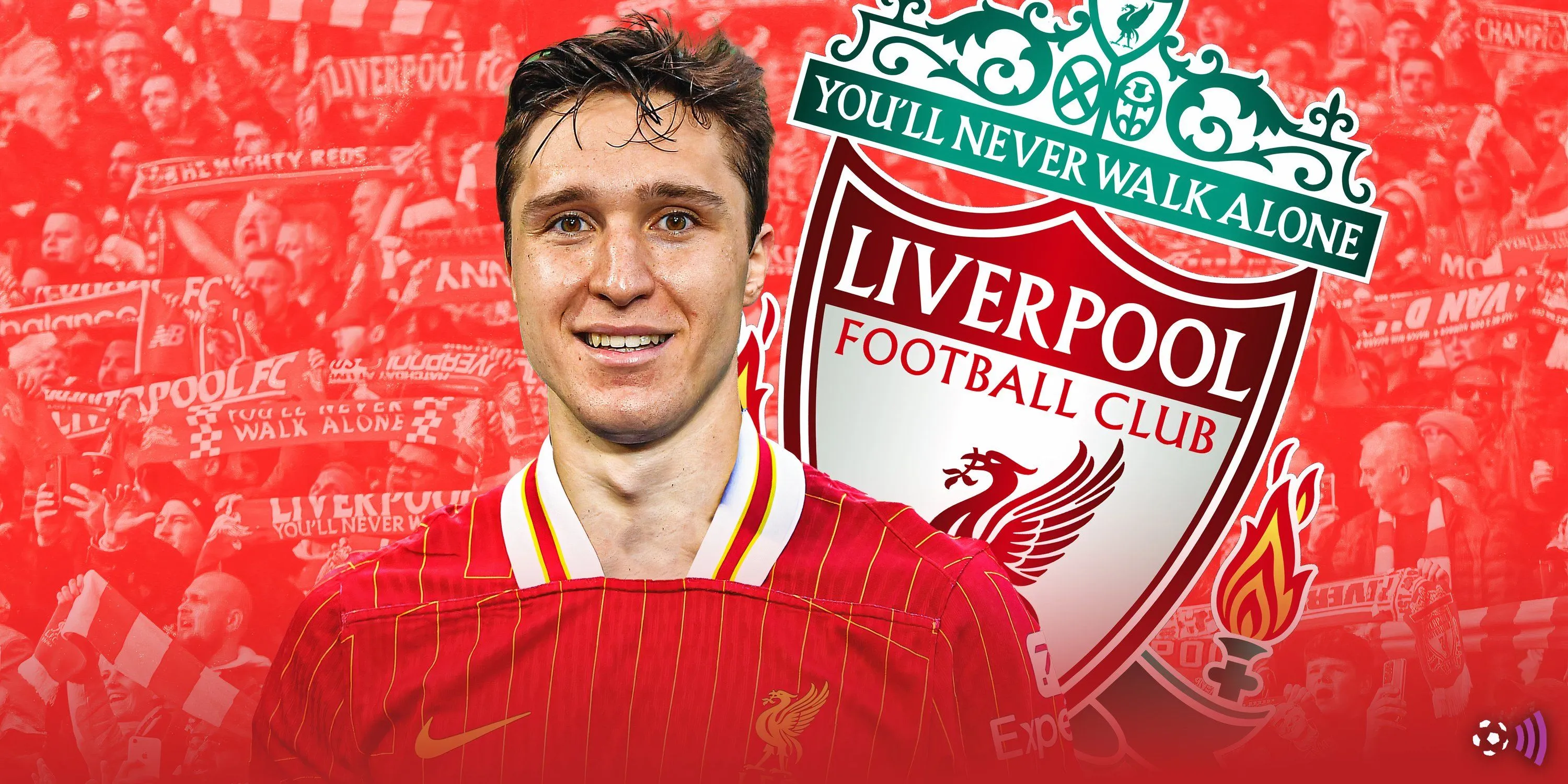 Federico Chiesa trong màu áo Liverpool, cầu thủ chạy cánh người Ý có thể rời Anfield hè này