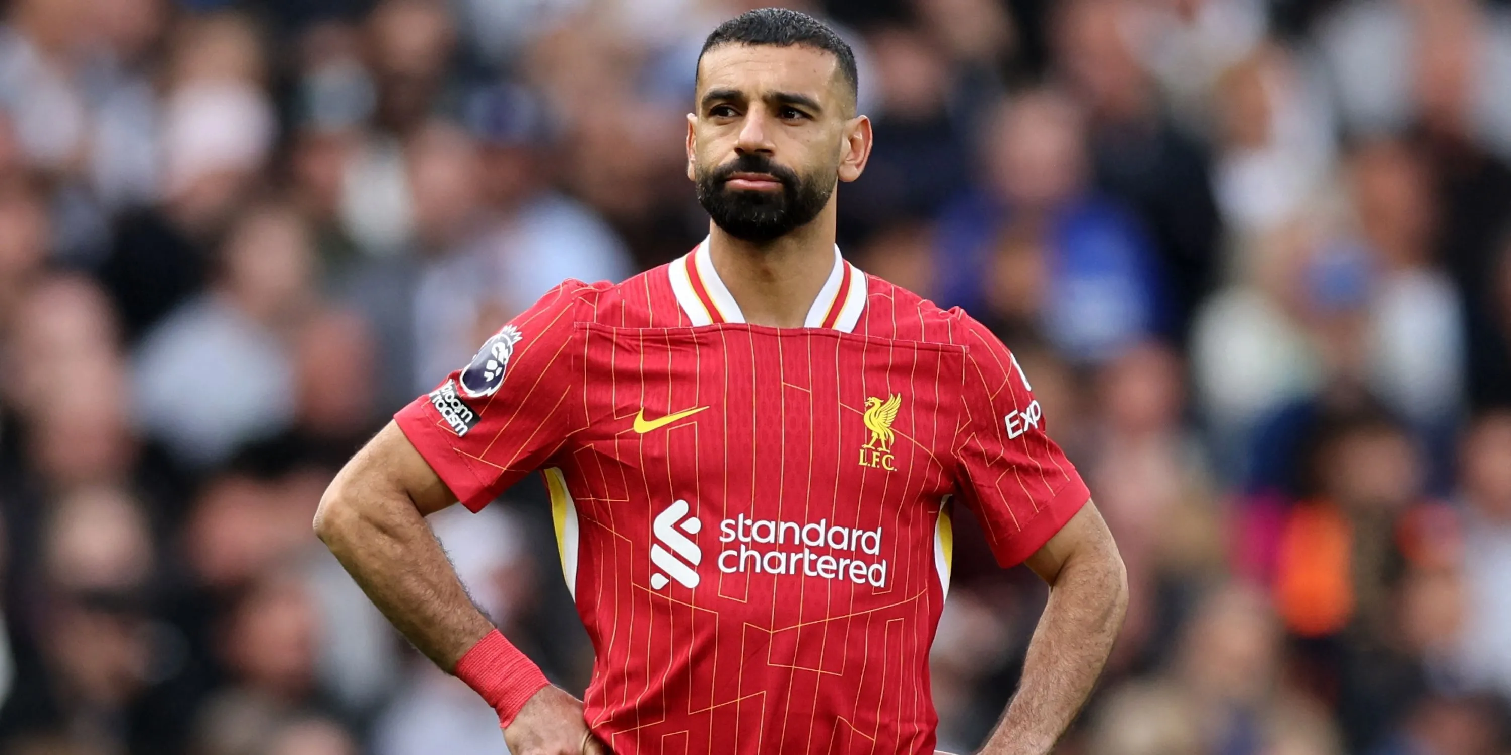 Mohamed Salah tỏ ra thất vọng sau khi Liverpool nhận bàn thua