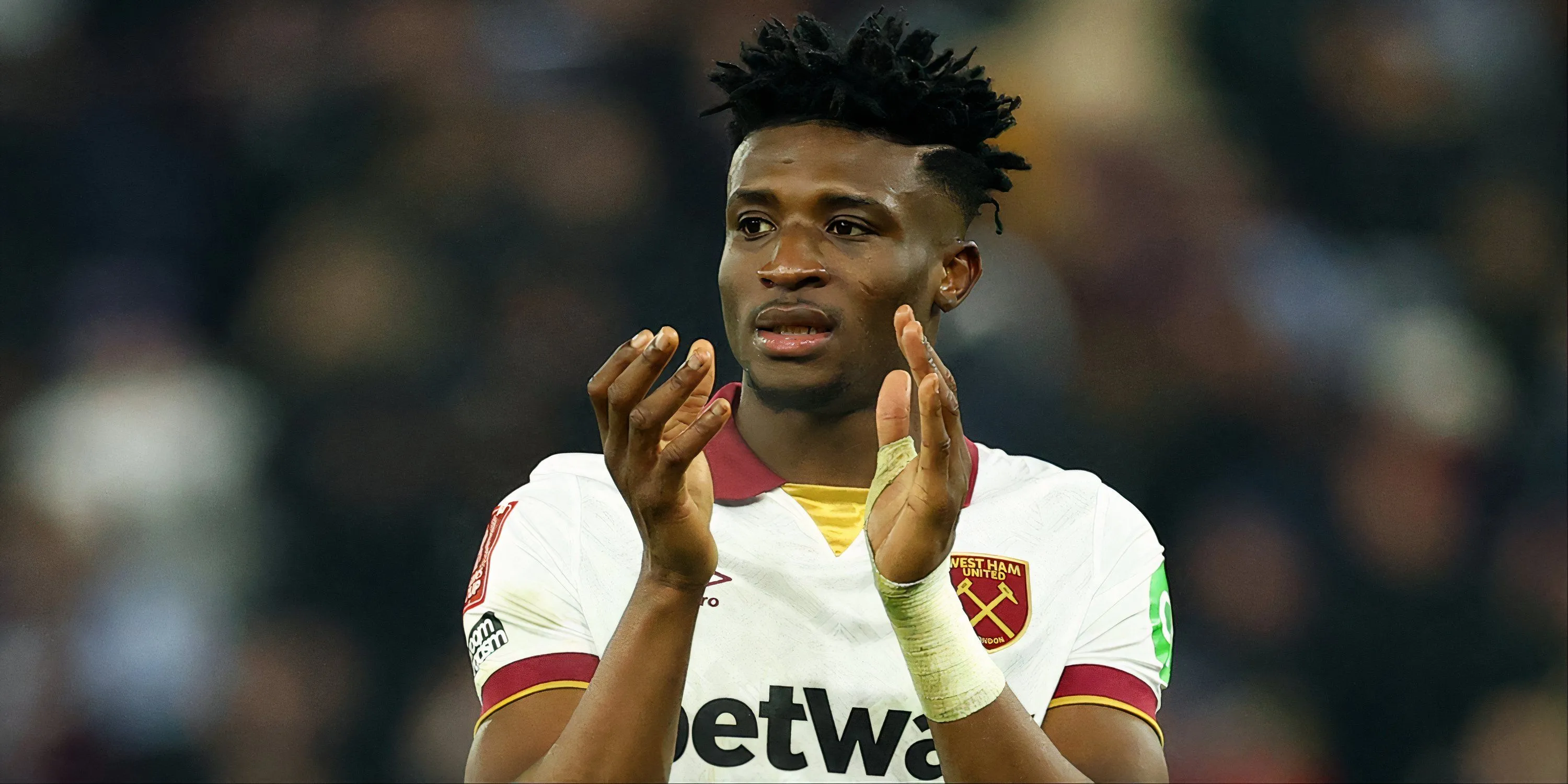 Mohammed Kudus trong màu áo West Ham United đang là mục tiêu của Arsenal và Liverpool