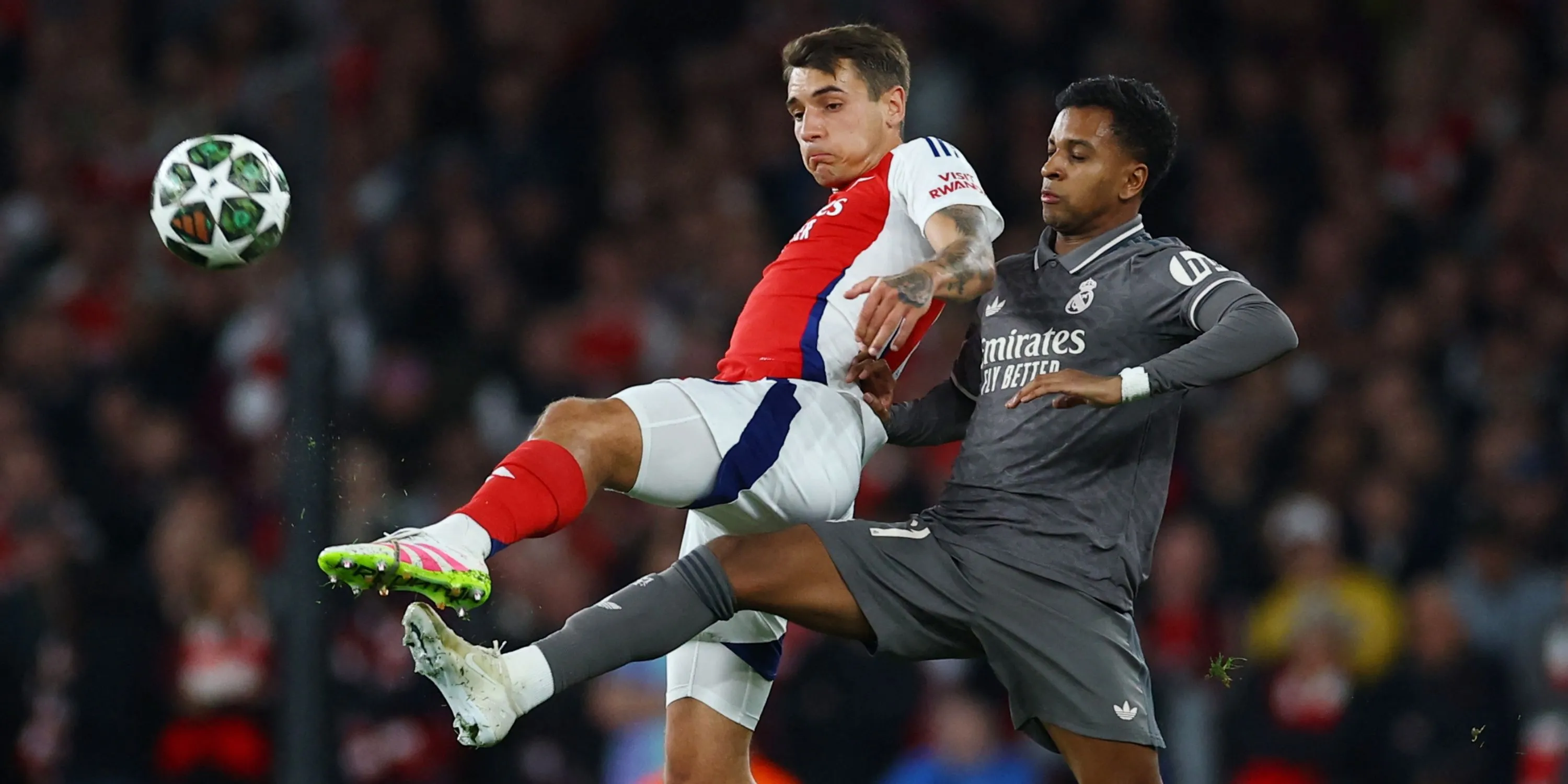 Rodrygo trong màu áo Real Madrid trong bối cảnh tin đồn về Arsenal