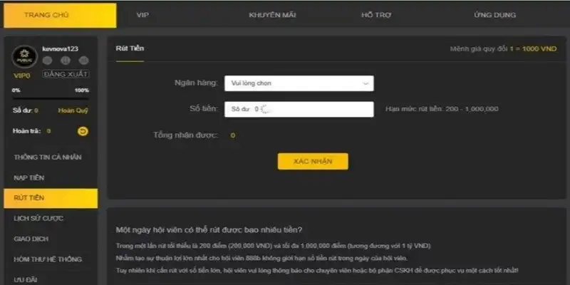Rút tiền Vinbet – Hướng dẫn chi tiết, an toàn khi giao dịch