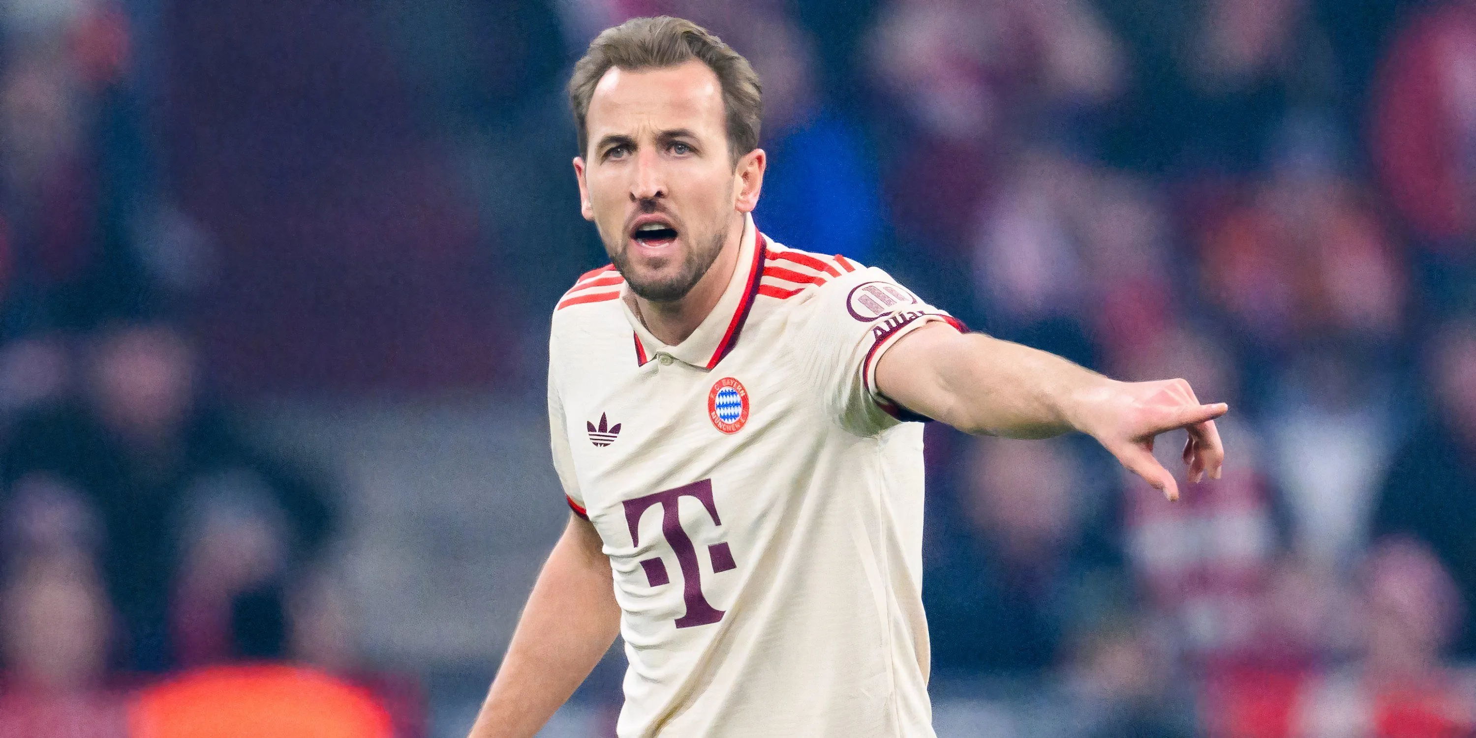 Tiền đạo Harry Kane nỗ lực tranh chấp bóng trong màu áo Bayern Munich, minh chứng cho sự kiên trì và bền bỉ