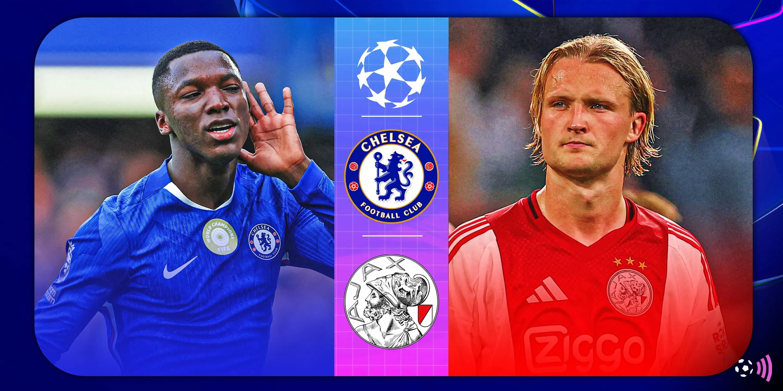 Các cầu thủ Chelsea ăn mừng sau bàn thắng vào lưới Ajax, tỷ số 5-1