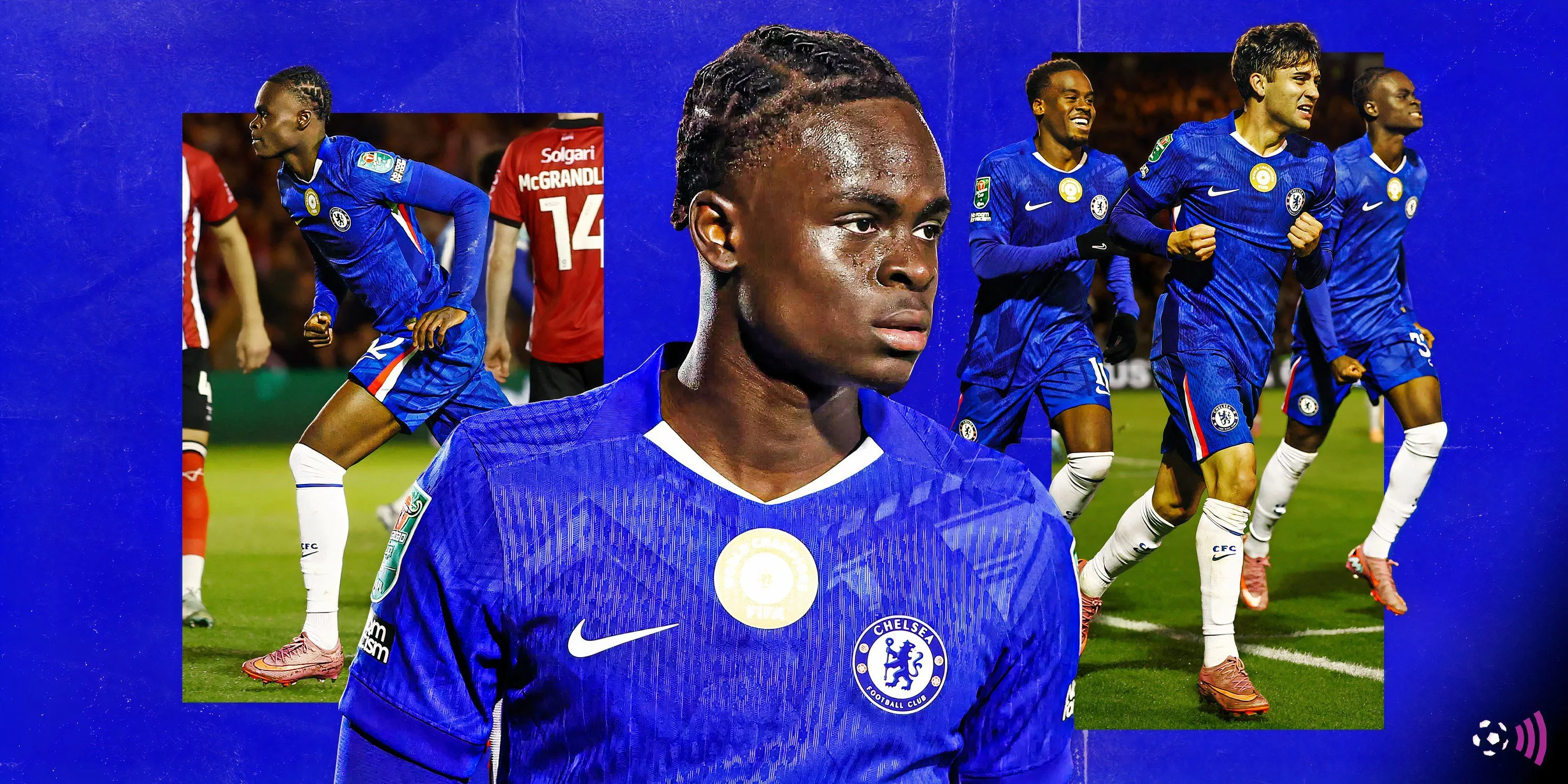 Tyrique George ăn mừng bàn thắng trong màu áo Chelsea tại Champions League
